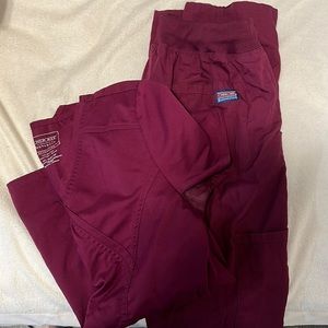 Used XS maroon burgundy Cherokee scrub set